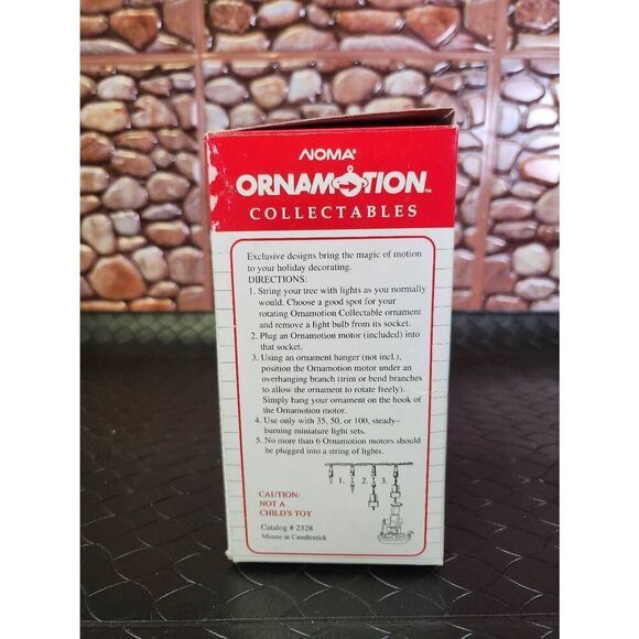 NOMA Ornamotion Christmas Ornament Mouse in Candlestick Motor Included Orig Box - Picture 2 of 6